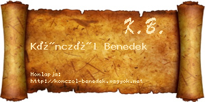 Könczöl Benedek névjegykártya