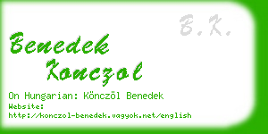 benedek konczol business card