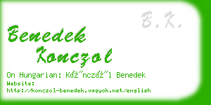 benedek konczol business card